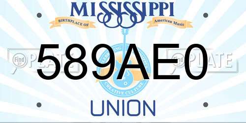 589AE0 Mississippi License Plate
