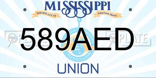 589AED Mississippi License Plate