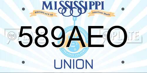 589AEO Mississippi License Plate