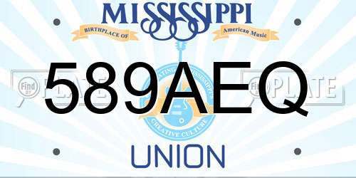 589AEQ Mississippi License Plate