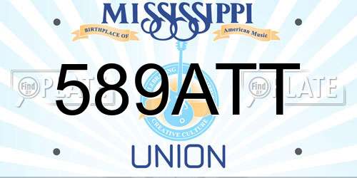 589ATT Mississippi License Plate