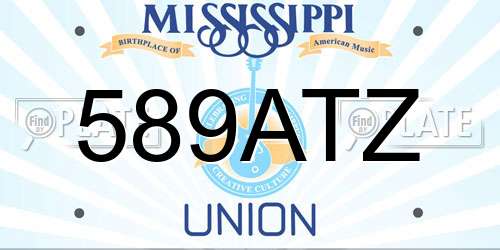 589ATZ Mississippi License Plate