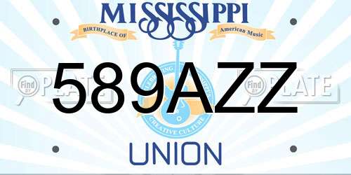 589AZZ Mississippi License Plate
