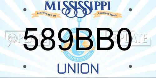 589BB0 Mississippi License Plate