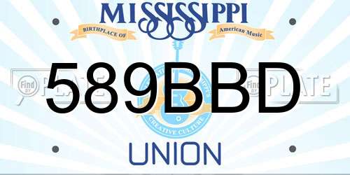 589BBD Mississippi License Plate