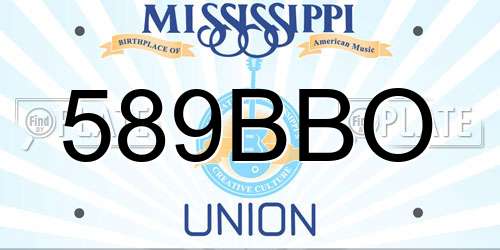 589BBO Mississippi License Plate
