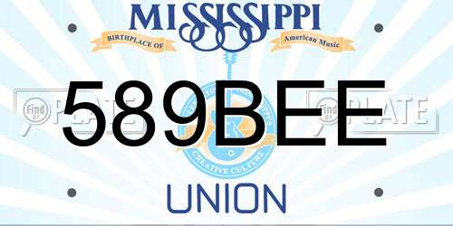 589BEE Mississippi License Plate