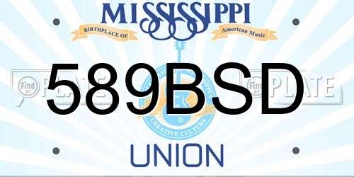 589BSD Mississippi License Plate