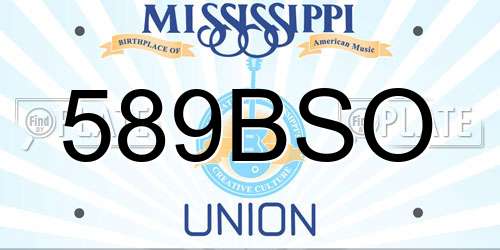 589BSO Mississippi License Plate