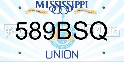 589BSQ Mississippi License Plate