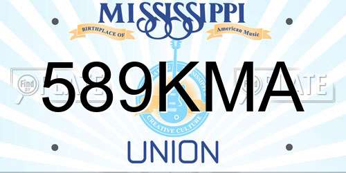 589KMA Mississippi License Plate
