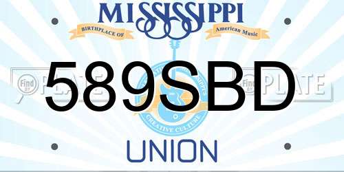 589SBD Mississippi License Plate