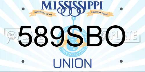 589SBO Mississippi License Plate
