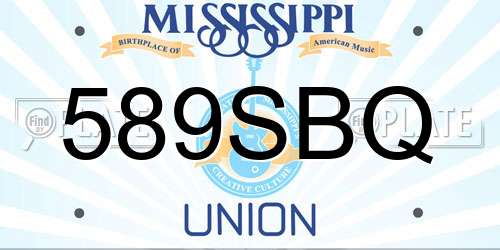 589SBQ Mississippi License Plate