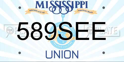 589SEE Mississippi License Plate