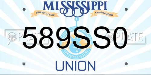 589SS0 Mississippi License Plate