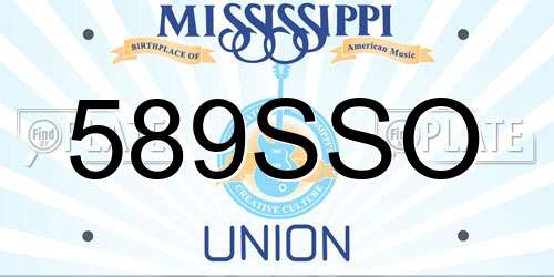 589SSO Mississippi License Plate
