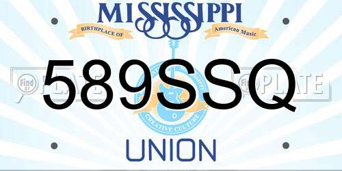589SSQ Mississippi License Plate