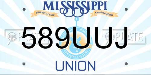 589UUJ Mississippi License Plate