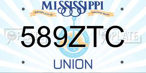 589ZTC Mississippi License Plate