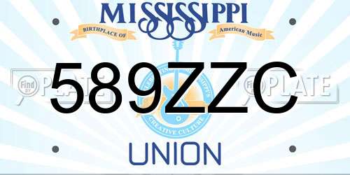 589ZZC Mississippi License Plate