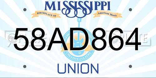 58AD864 Mississippi License Plate