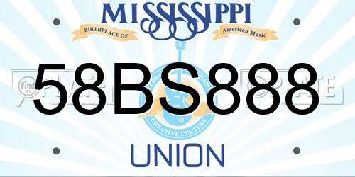 58BS888 Mississippi License Plate