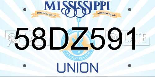 58DZ591 Mississippi License Plate
