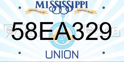 58EA329 Mississippi License Plate