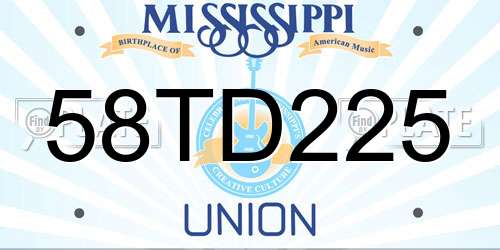 58TD225 Mississippi License Plate