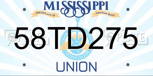 58TD275 Mississippi License Plate