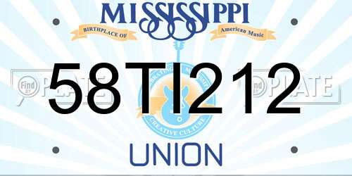 58TI212 Mississippi License Plate
