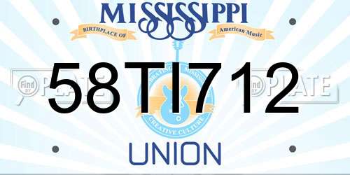 58TI712 Mississippi License Plate