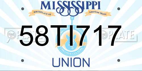 58TI717 Mississippi License Plate