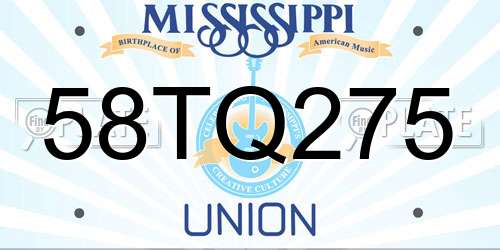 58TQ275 Mississippi License Plate