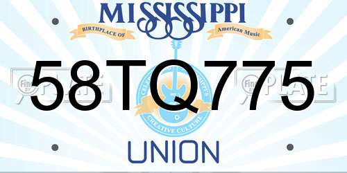 58TQ775 Mississippi License Plate