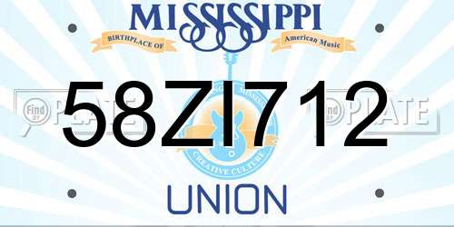 58ZI712 Mississippi License Plate