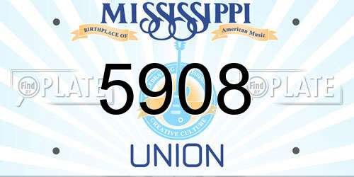 5908 Mississippi License Plate