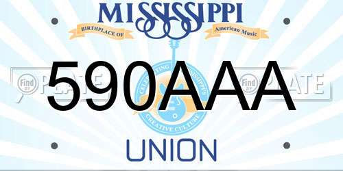 590AAA Mississippi License Plate