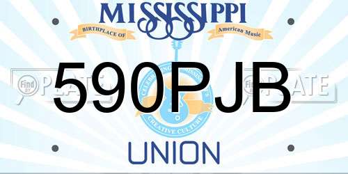 590PJB Mississippi License Plate