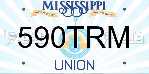 590TRM Mississippi License Plate