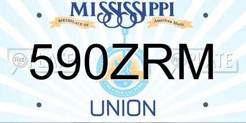 590ZRM Mississippi License Plate