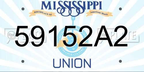 59152A2 Mississippi License Plate