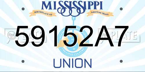 59152A7 Mississippi License Plate