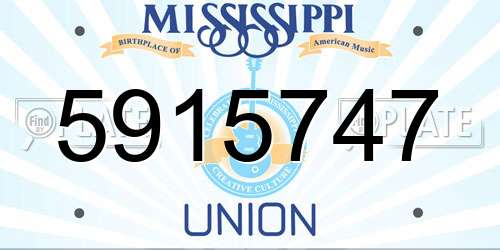 5915747 Mississippi License Plate