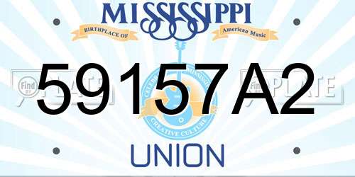 59157A2 Mississippi License Plate