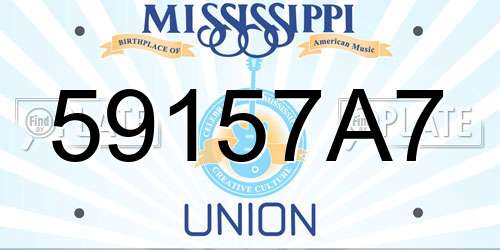 59157A7 Mississippi License Plate