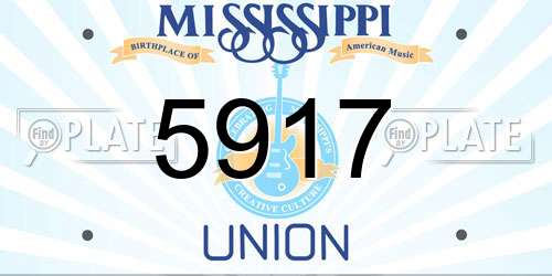 5917 Mississippi License Plate