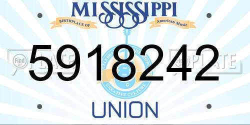 5918242 Mississippi License Plate