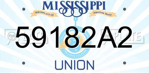 59182A2 Mississippi License Plate